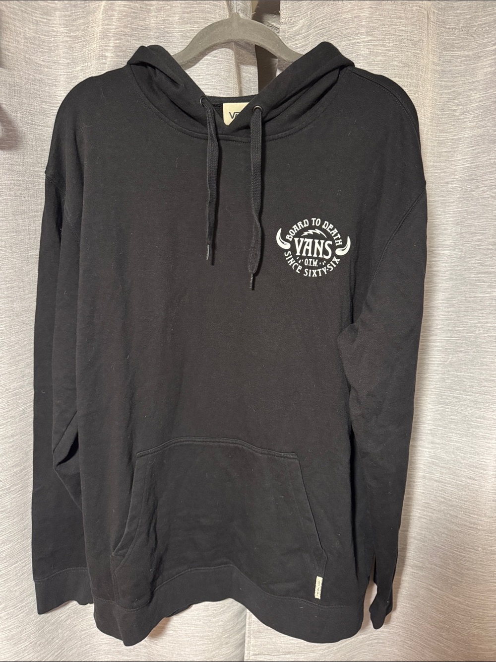 Vans Black Hoodie with White Chest Logo